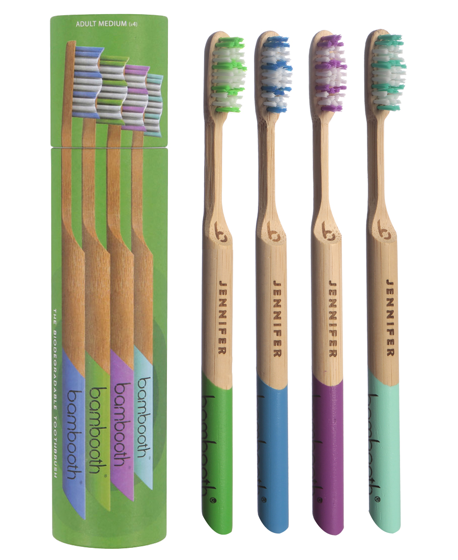 Personalised Bamboo Toothbrush Multipack
